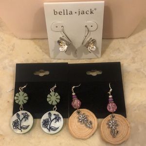 Flower Themed Earrings Set of 3